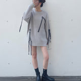 【予約商品 10月上旬お届け】ステッチニットワンピース