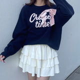【予約商品 10月下旬お届け】リボンロゴジャガードニット