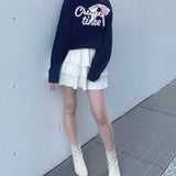 【予約商品 10月下旬お届け】リボンロゴジャガードニット