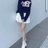 【予約商品 10月下旬お届け】リボンロゴジャガードニット