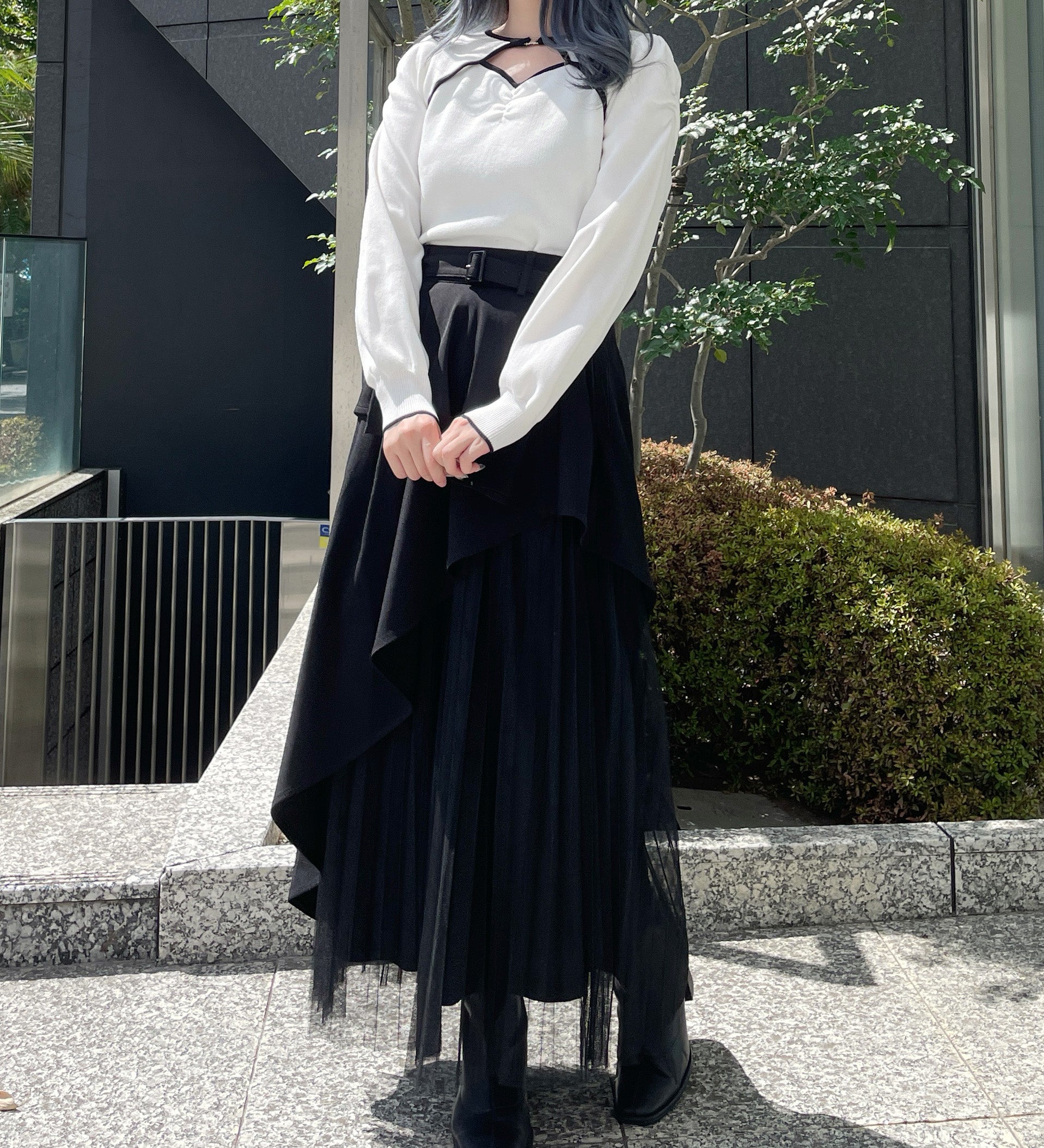 レイヤードイレヘムスカート