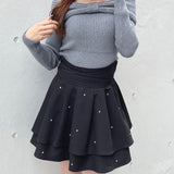 リボンオフショルニット