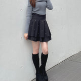 リボンオフショルニット