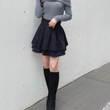 リボンオフショルニット