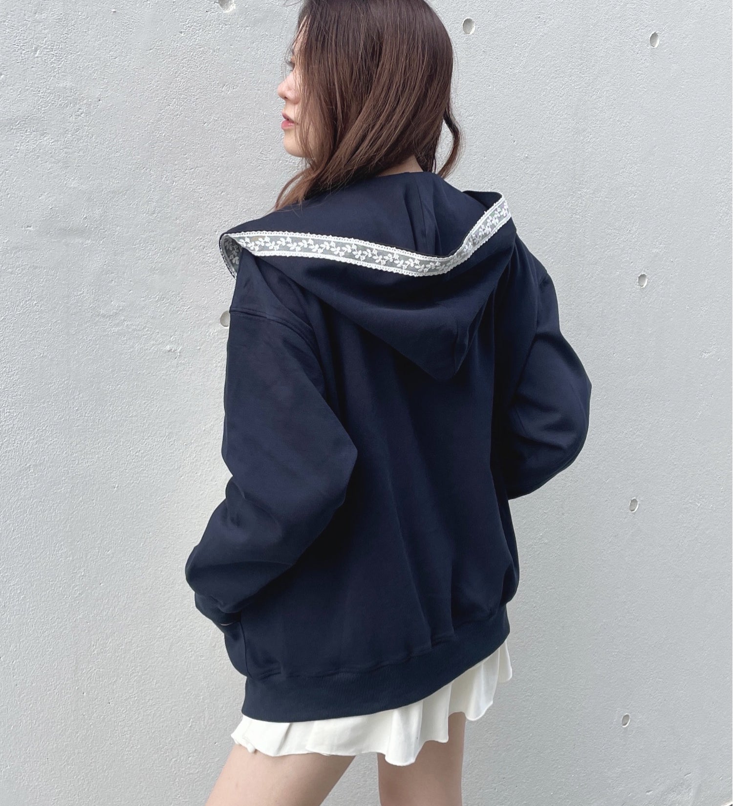【予約商品 10月上旬お届け】レースジップパーカー