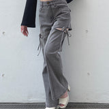 【予約商品 10月中旬お届け】サイドリボンデニムパンツ