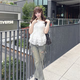 サイドリボンデニムパンツ