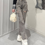 サイドリボンデニムパンツ