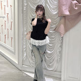 サイドリボンデニムパンツ