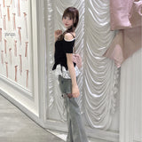 サイドリボンデニムパンツ