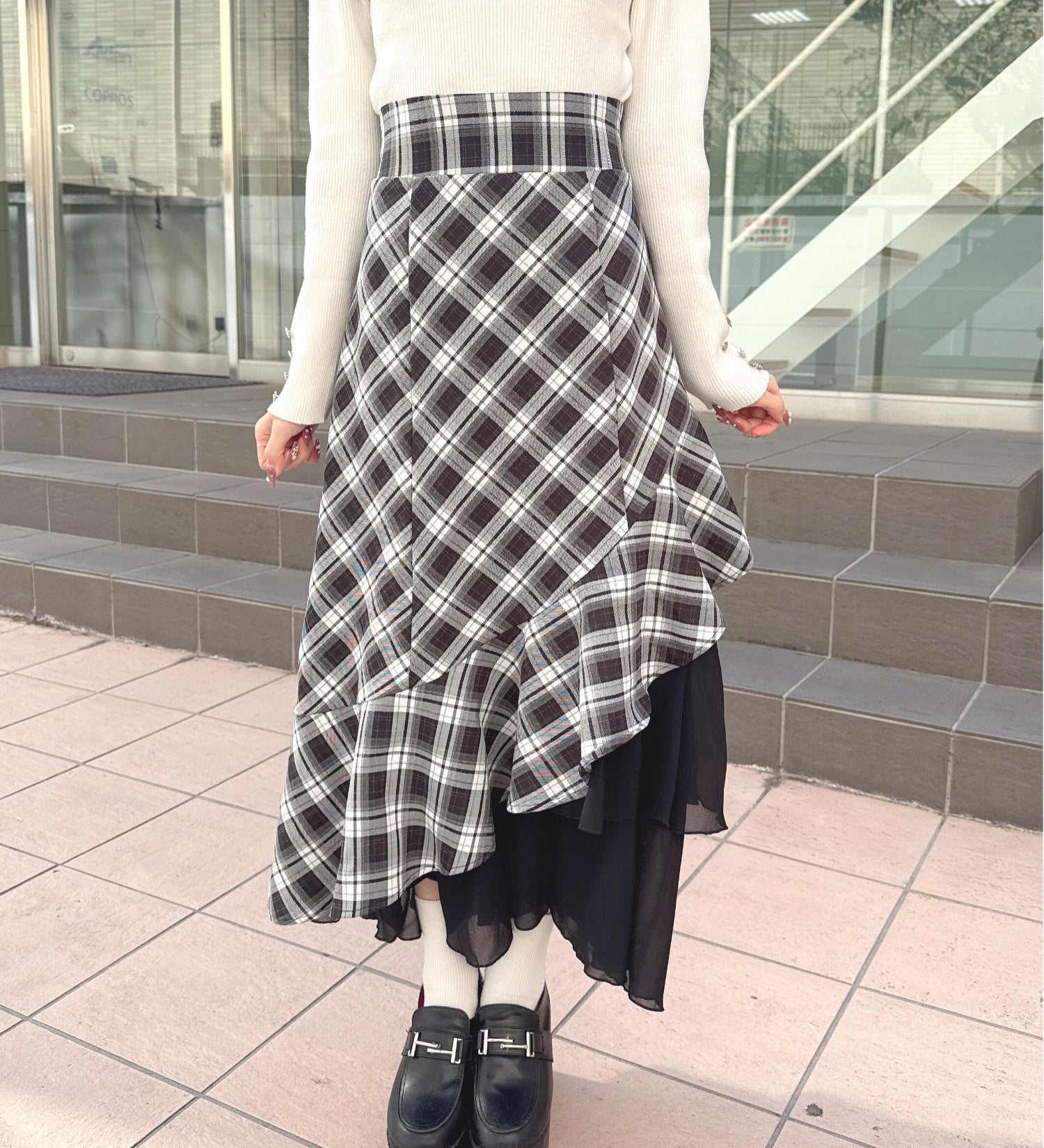 【予約商品 2月下旬発送】フリルレイヤードスカート