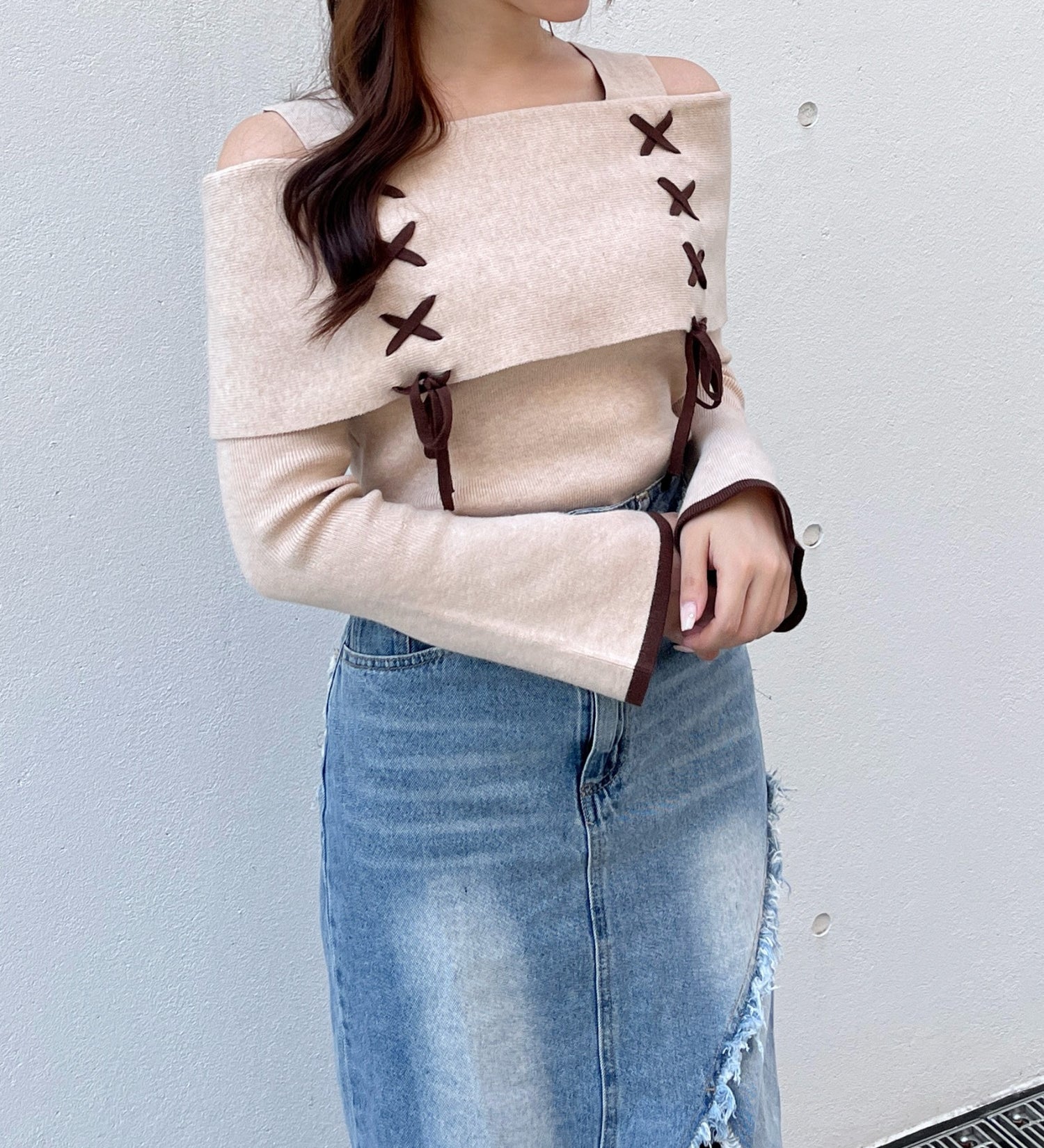 【予約商品 11月中旬お届け】レーシングオフショルニット
