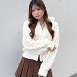 ファー付きニットパーカー