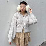 ファー付きニットパーカー