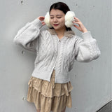 ファー付きニットパーカー