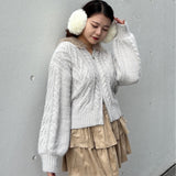 ファー付きニットパーカー