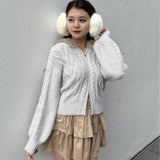 ファー付きニットパーカー