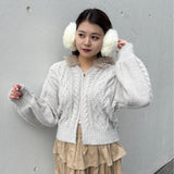 ファー付きニットパーカー