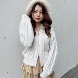 ファー付きニットパーカー