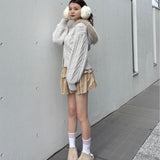 ファー付きニットパーカー