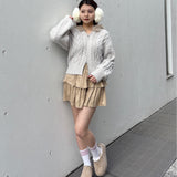 ファー付きニットパーカー