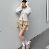 ファー付きニットパーカー