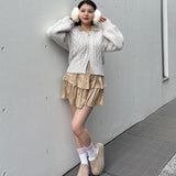 ファー付きニットパーカー