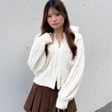 ファー付きニットパーカー