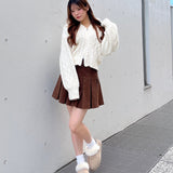 ファー付きニットパーカー