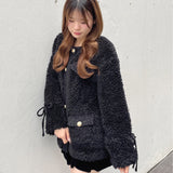 ノーカラーボアジャケット