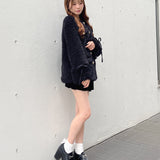 ノーカラーボアジャケット