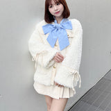 ノーカラーボアジャケット