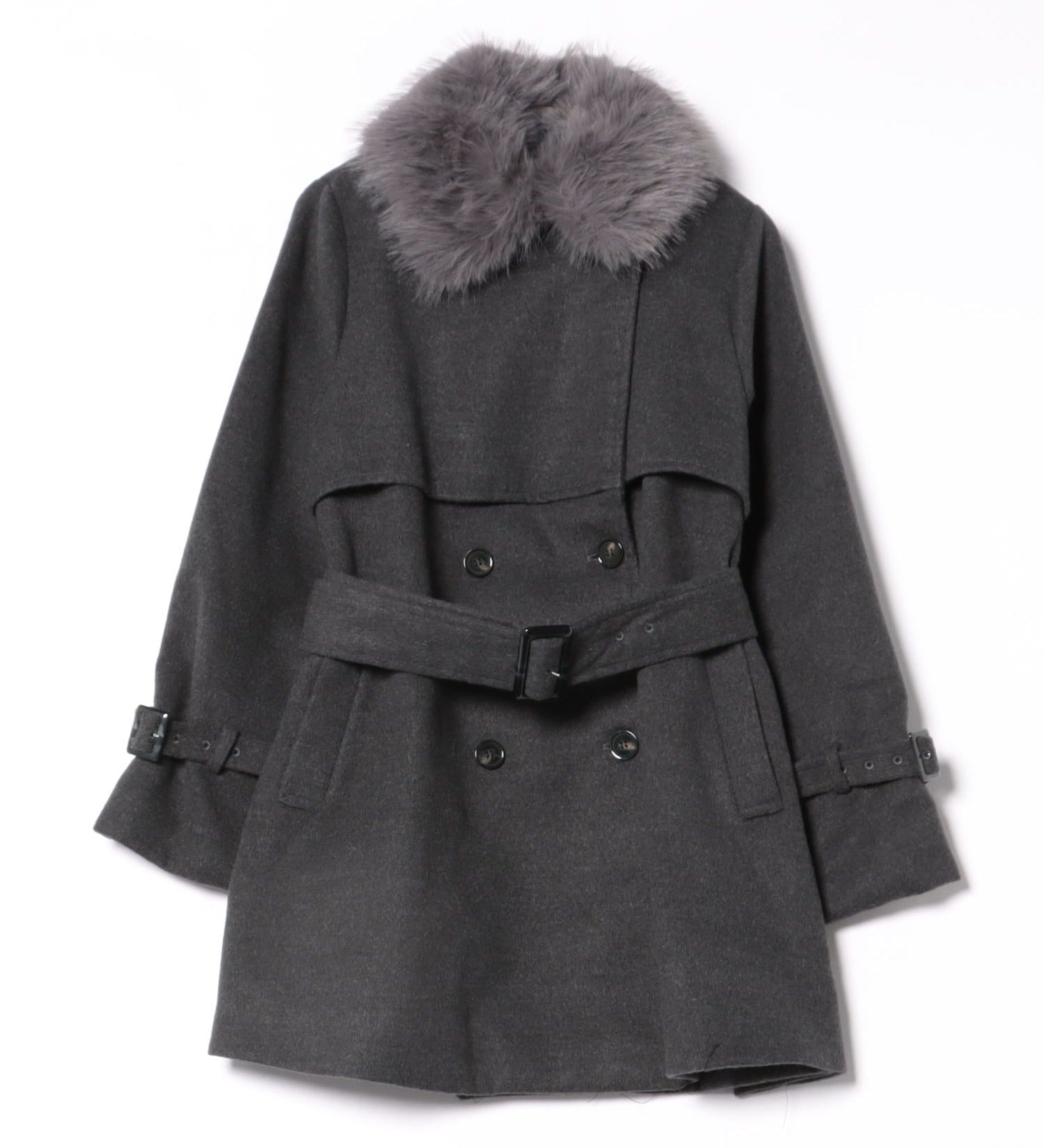 ファー衿コート