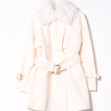 ファー衿コート