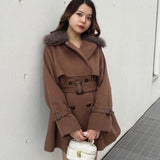 ファー衿コート