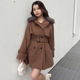 ファー衿コート