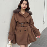 ファー衿コート