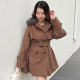 ファー衿コート