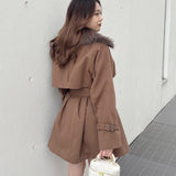 ファー衿コート