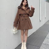 ファー衿コート