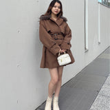 ファー衿コート