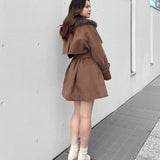 ファー衿コート