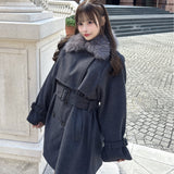 ファー衿コート