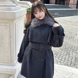 ファー衿コート