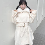 ファー衿コート