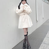 ファー衿コート