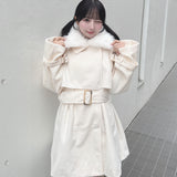 ファー衿コート