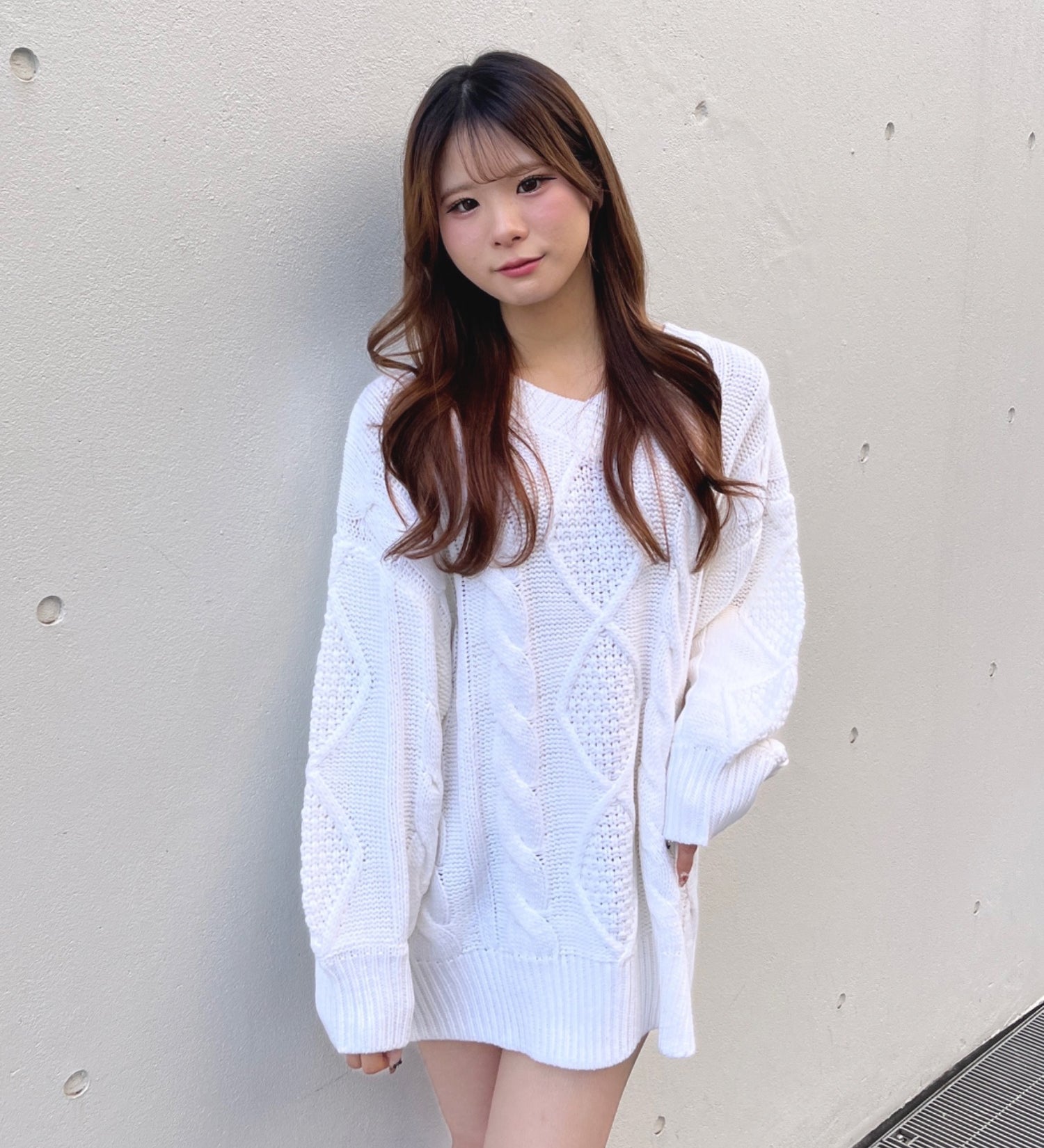 バックリボンニットワンピース