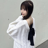 バックリボンニットワンピース