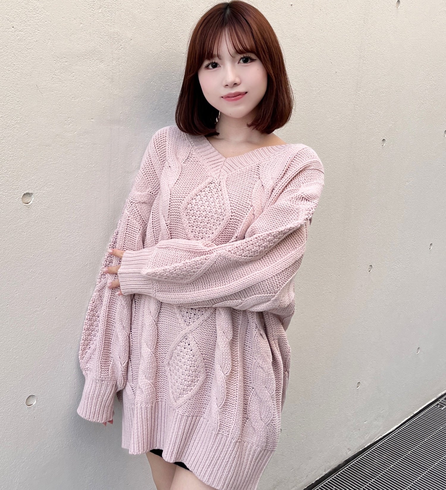 バックリボンニットワンピース